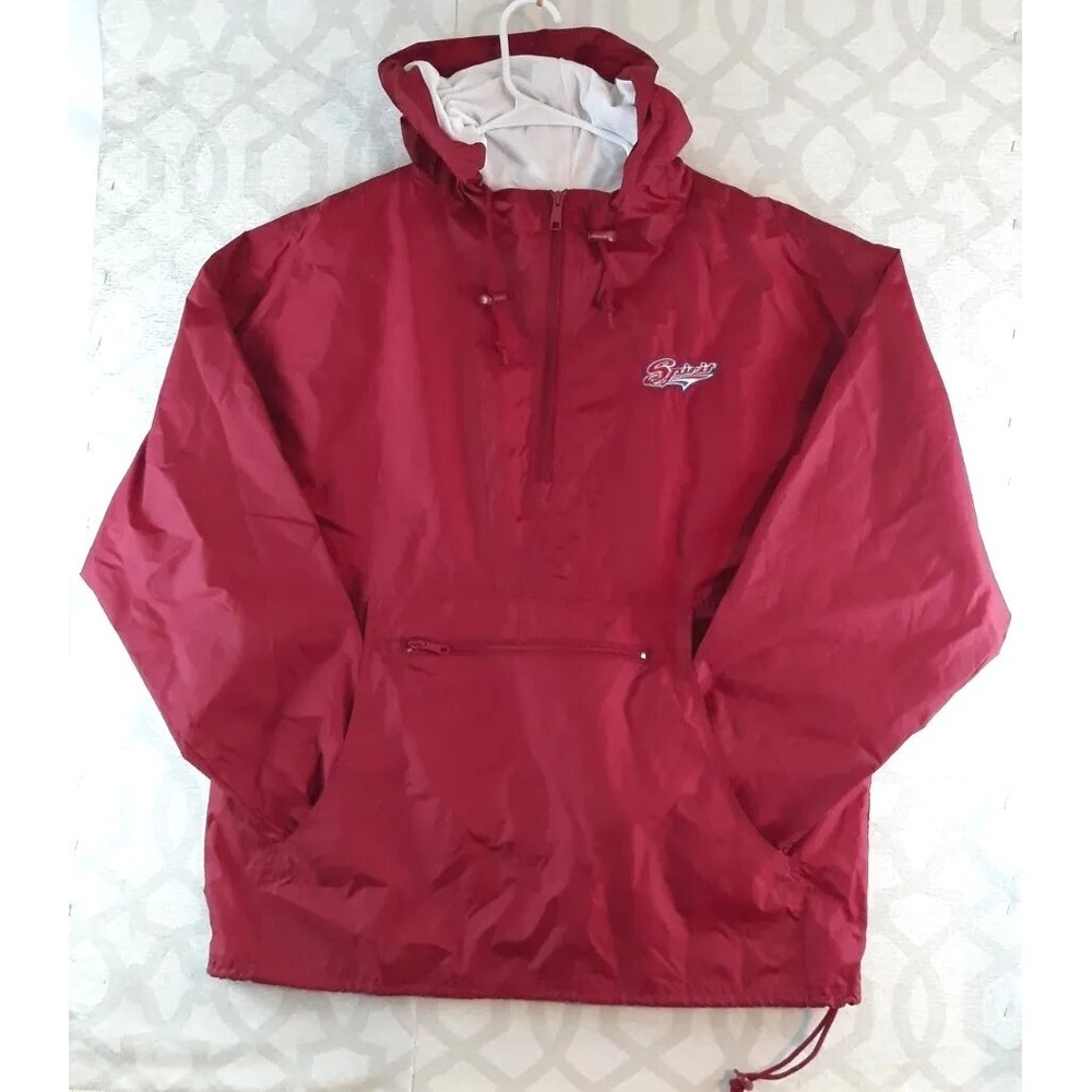 Vintage North Shore Spirit Navigators Jacket Men Large Red 1/4 Zip Baseball Lynn
